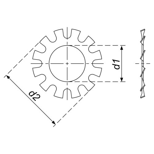 External Tooth Lock Washer DIN 6797A 4 External Tooth Lock Washer DIN 6797A 4